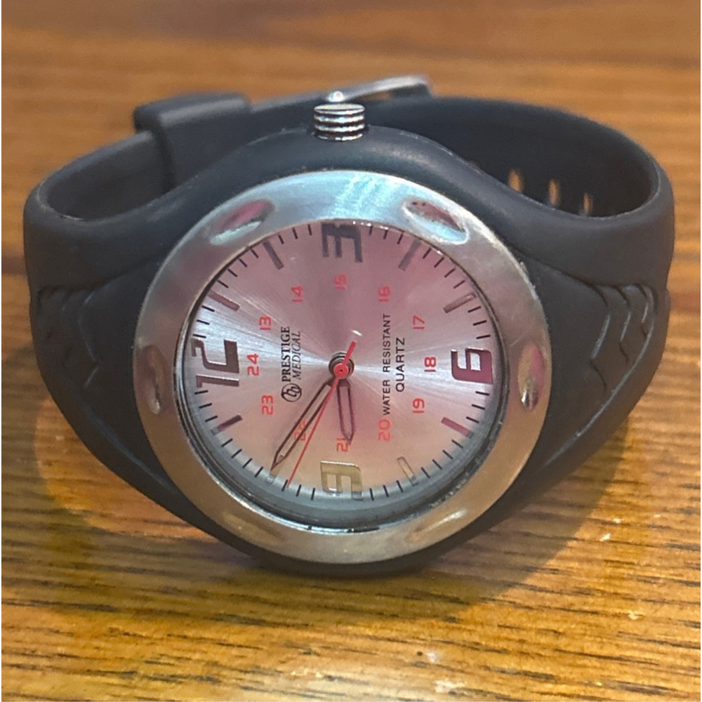 Prestige Medical Black & Silver Quartz Watch adjustable